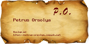 Petrus Orsolya névjegykártya