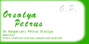 orsolya petrus business card